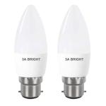 3A BRIGHT 5-Watt B22 Candle White Decorative Night Led Bulb (Pack of 2)