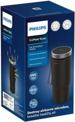 PHILIPS Gopure Gp5611 Cup Holder Car Air Purifier with Uv Filtration & Hesamax Technology, Black