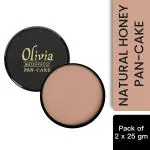 Olivia 100% Waterproof Pan Cake Natural Honey Makeup Concealer 25g, Shade No.24 - Pack of 2