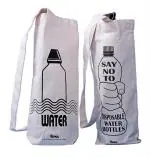 Arka Home Products Off White Canvas Eco-Friendly, Washable, Reusable Water Bottle Bags (Set Of 2)