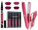 KA CAYLA Mini Straightener, 36 Eyeliner and 4in1 Red Lipstick Pigmented
