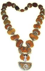 Feel Touch Mart Rudraksh 1 21 Mukhi & Ganesh Certified Indrani Indrakshi Rudraksha Mala Original Nepal Brown Bead Pendant Real Rudraksha 1 21 Beautiful Pendant With Chain