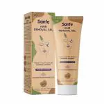 Sanfe Hair Removal Gel for Women- 100ml with Aloe Vera & Coconut Extracts I Non-Irritating Hair Growth Inhibitor gel I Painless Hair Removal Gel for sensitive skin I Illuminating formula | Apply on Arms, Stomach, Legs & Bikini Area