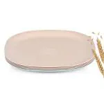 Eha Set of 4 Earth-Friendly Square Dinner Plates |9 inch | Unbreakable Plates Made with Bamboo Fibers & Rice Husk Fiber | Microwave Safe Full Dinner Plates | for Hot Servings |Multicolor