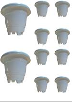 Audbhidhi Pots Gamla Planter Leg White Flower Pot for Plants | Plastic Gamle for Home | Plant Container Set 10 Inch | Indoor Outdoor Pot | Gardening Pots | Pack of 5
