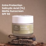 Earthraga Extra Protection Salicylic Sunscreen SPF 50 Matte with no white cast| UVA and UVB protection| Protection from tanning| 100ml