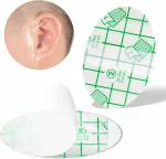 CRENTILA Baby Shower Ear Stickers, Newborn Waterproof Ear Cap Disposable Ear Covers Ear Protection for Shower Bathing Swimming Surfing Water Sports - Ear Protector, Transparency (PAK OF 10)