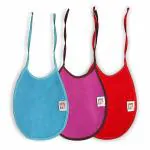 BeyBee Sea Blue, Rani Pink and Red Waterproof Baby Bibs (Pack of 3)