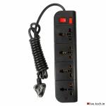 Live Tech PS07 Black Rust Free 6 Feet Extension Cord With 4 Sockets (B07FSNSXP6)