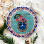 Chitra Artworks Shrinathji Mud Mirror Art Wall Decor (Multicolour) 31 x 31 x 2 cm