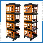 PHILOSHOP 5 Layer Kitchen Trolley, Rack for Fruits & Vegetables (Orange & Black)