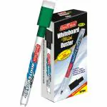 SONI OFFICE MATE Whiteboard Marker with Duster on Cap, Green Color - Pack of 10 (Set of 1, Green)