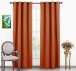 RIDHAAN 100% Room Darkening Solid Blackout Long Door Curtain 9 feet set of 1 for Bedroom and Living Room | 3 Layers Weaving Technology Thermal Insulated Heavy Polyester Curtain | Rust