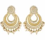 Gyaan Jewels Handmade Gold Plated Chandbali Earring Yellow (Women and Girls)