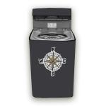 HIZING Waterproof washing machine cover Perfect for Bosch 7 Kg Top Load Fully Automatic WOI705B0IN Solid Grey COMPASS print