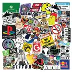 CodersParadise Pack of 50 - Gaming Stickers for Laptop, Journal, Bike Helmet, Gaming Console, Guitar, Mobile Case - Aesthetic Waterproof Gamer Sticker ,Vinyl