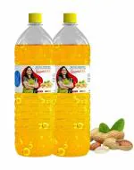 SARITA'S KITCHEN 1L(500gms pack of 2) Cold Pressed Groundnut/Peanut Oil (Virgin, Chekku/Ghani)| Natural | Chemical Free
