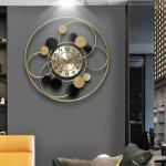 DELIGHT DECOR Wall Clock Art Large Wall Clock Large Metal Decorative Wall Clocks,3D Art Silent Non Ticking Quartz Clock,Creativity Wall Clocks for Office in Living Room | Round black tikli | Size-22x22Inch