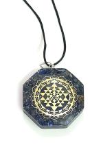 Astroghar Shri Laxmi Lapis Lazuli Crystal Chips Orgonite Metal Yantra Pendant For Men And Women