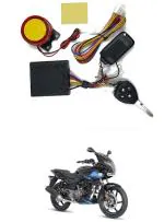 Qiisx Tubeless Motorcycle/Bike Alarm Security System Button Remote Key Anti-Theft Alarm with Dual Remote Control for Bajaj Pulsar 220 F