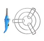 First Front Dolphine Shape Electric Gas Lighter With Stainless Steel Kadai | Cooker Stand and Multicolour, Pack of 2