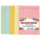 ECLET Thick Colour A4 One Side Ruled Project Sheet (Pack of 60)