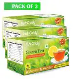 NutroVally Lemon Honey Flavored Green Tea | Premium & Detox Refreshing Tea | 100% Natural Green Tea Bags 75