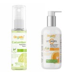 Orgello herbal cucumber toner for face | 1 X 100 gm + Vitamin c body lotion 1 X 300 ml | Pack of 2