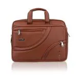 KISH Tan Leather Messenger Shoulder Bag with Strap - 15 inch