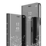 INDIACASE iPhone Xr Black Shockproof,Anti-Scratch,Mirror Plating Stand Clear View Case Cover