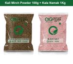 Goshudh Kala Namak 1Kg & Kali Mirch Powder 100gm Combo Pack 1100g