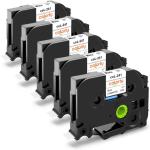 HAIDERY HARDWARE AUTM Colorty Multicolor Compatible with Brother Tze-241 Tz241 Label Tape Cartridge for P Touch Label Maker and Printer PT-D400AD PT-D400VP (1.2 inch(12mm) W x 26.2 ft(8m) L) ( Pack of 5)