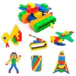 Mayne Bullet Building Blocks Toy for Kids Educational and Learning Puzzle Games Brain Game Colorful Construction Blocks with Wheel Skill Development Toy for Kids(300pcs)