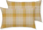 Yaanthiv's Pryan Homezz Yellow Cotton Checkered Pillow Covers (Pack Of 2)