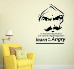 LANSTICK Multicolor Learn to Angry with Bharathiyar Image Self Adhesive Wall Sticker