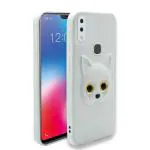 Mamani Vivo V9 White Faux Leather Shock Proof and Dual Protection Mobile Back Cover with Lanyard 7.5 x 1 x 16 cm
