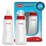 Luvlap Transparent PP Anti Colic Slim Regular Neck Essential Baby Feeding Bottle 250ml (Pack of 2)
