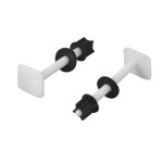 ELEGANT CASA Plastic Toilet Seat Cover Hinges Type Square Long Clamp White base 35MM X 35MM ,screw length 100mm.