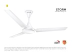 Goldmedal Storm 1200 Mm Ceiling Fan 3 Blades 'Double Ball Bearing' White Pack Of 2