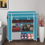 Home reserve 3 Layer Sky blue Collapsible wardrobe