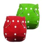 Softlia Red And Green Washable Adjustable Reusable Cloth Diaper For Baby