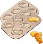 Zollyss Stainless Steel Cake Mold Muffin 6-Cavity Madeleines Cake Baking Pans Tray Shell Shaped Mold