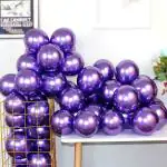 Hippity Hop Rubber Purple Balloons Latex Chrome Inch For Birthday Decoration (Pack Of 20 Pcs)