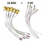 Navswa BNC Connector And DC Power For Surveillance CCTV CaMeras (Pack Of 15)