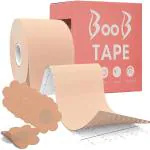 Gajanan Boob Tape with 10 Nipple Pasties, Multipurpose Body Tape for Women, Push Up and Lifting Breast Tape, Boob Tape for Big Breasts, Skin Friendly Adhesive Tape (Pack of 1) Multicolou