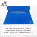 Grip 24 Inches X 72 Inches, 4MM Thickness, Blue Color, On The Go Series, Mandala Design Yoga Mats For Men & Women
