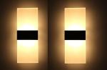 GROEIEN (Pack of 2) 15 Watts Rectangular LED Wall Lamp Acrylic - Warm White
