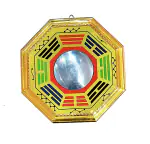 Bless Kraft Fengshui Pakua Yellow Bagua Convex Mirror for Home Office Main Door Entrance Protection