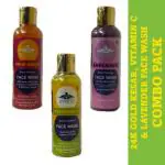 Evaite- 24K Gold Kesar, Lavender & Vitamin C Face Wash| Skin Type For All Skin Type |Weight 300ML Pack of 3|