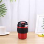 Yelona 350ml Travel Mug Double Wall Vacuum Insulated Cup Reusable Leak Proof Coffee Tumbler with 2 in 1 Straw and Flip Lock Lid Thermos for Coffee Tea and All Hot and Cold Beverages - Red